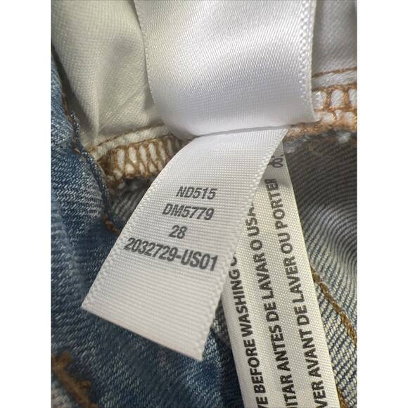 Madewell Jeans Women 28 Blue Perfect Vintage Straight in Danby Wash Knee-Rip Ed - Picture 14 of 15